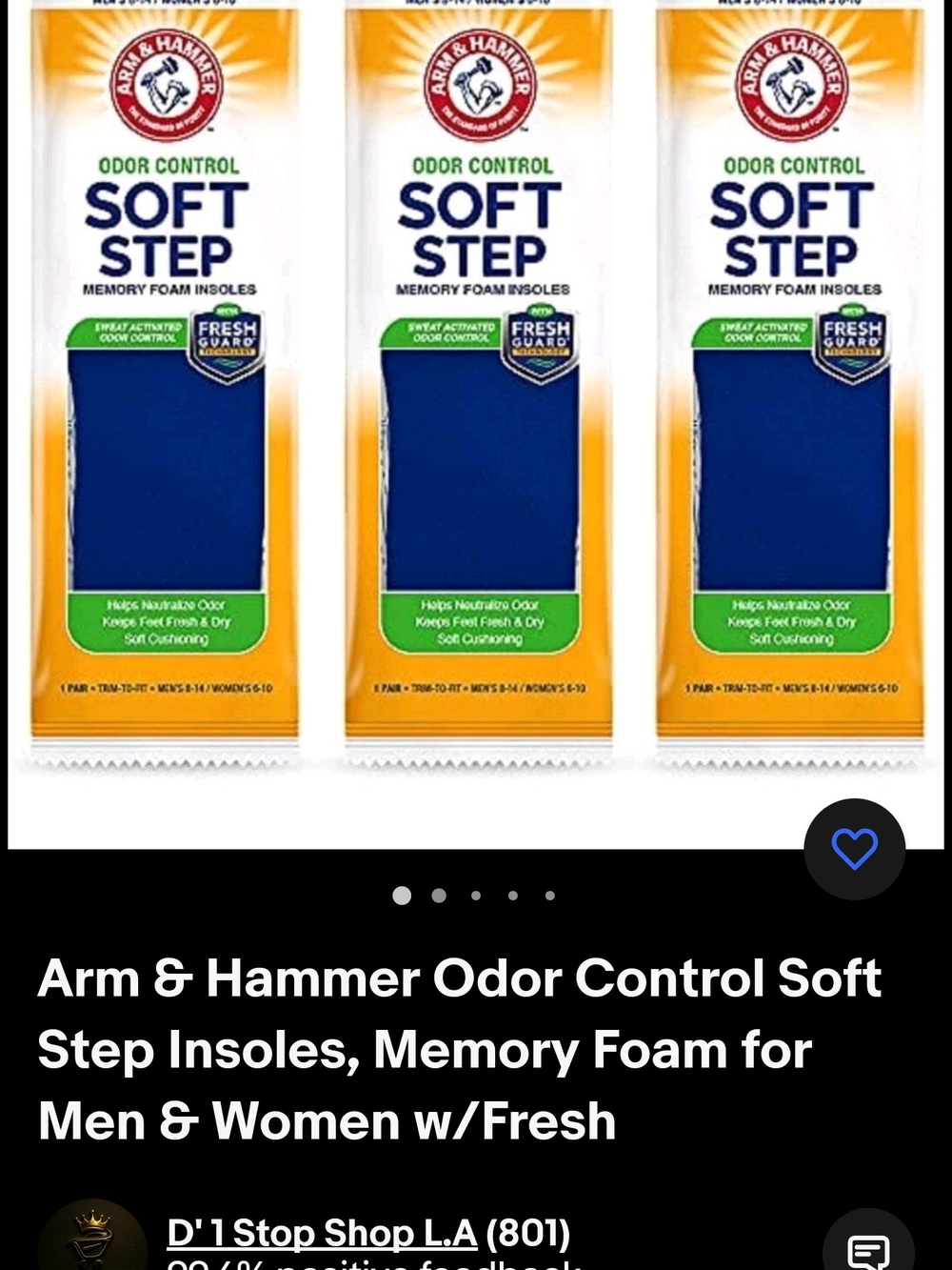 Arm & Hammer Soft Step Memory Foam Insoles - Blue